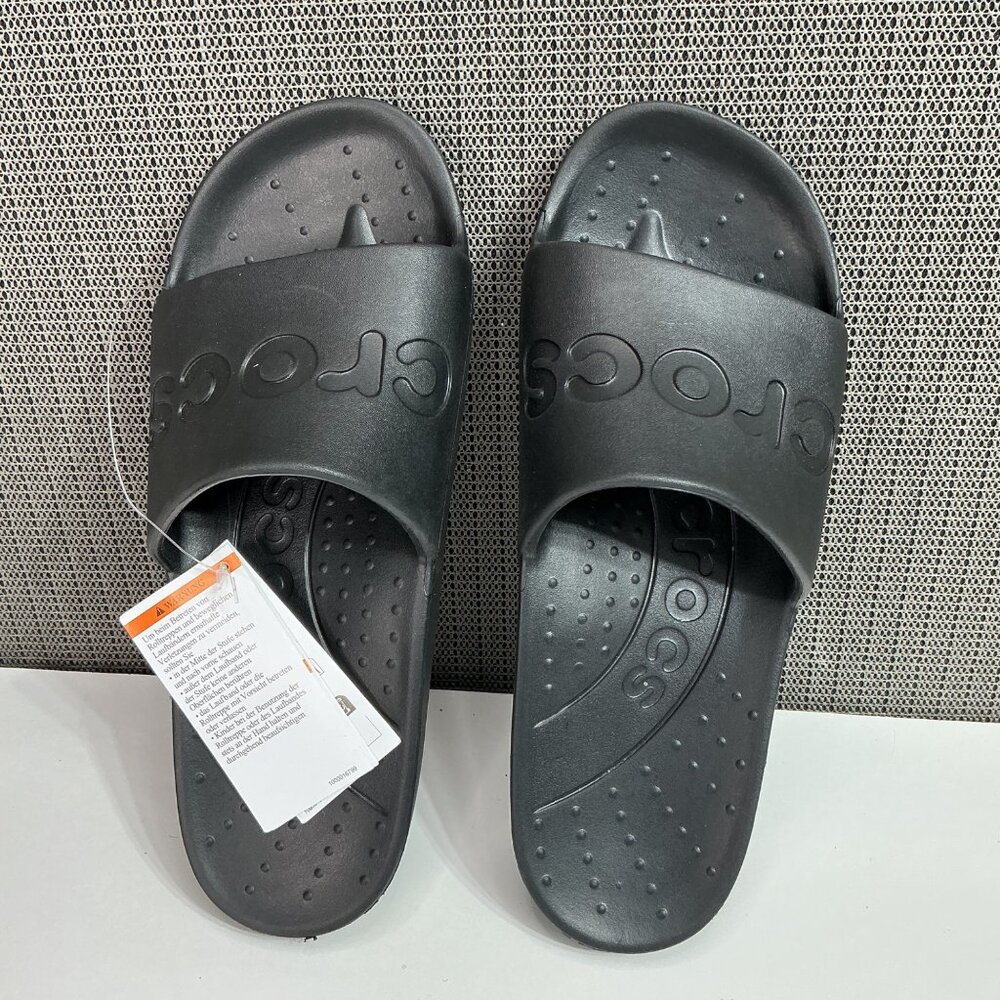 Crocs Unisex Black Slide Sandals Size W10/M8 Comfort